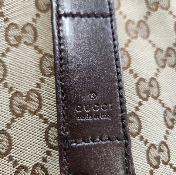 🔹️ GUCCI 🔹️vintage canvas and laether signature GG large tote + COA ✨️🤎 - Picture 5 of 7